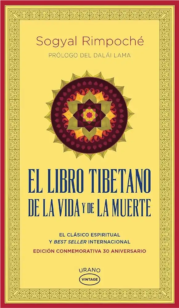 Portada de "El libro tibetano de la vida y de la muerte" de Sogyal Rinpoche – budismo tibetano recomendado por KarunaPura