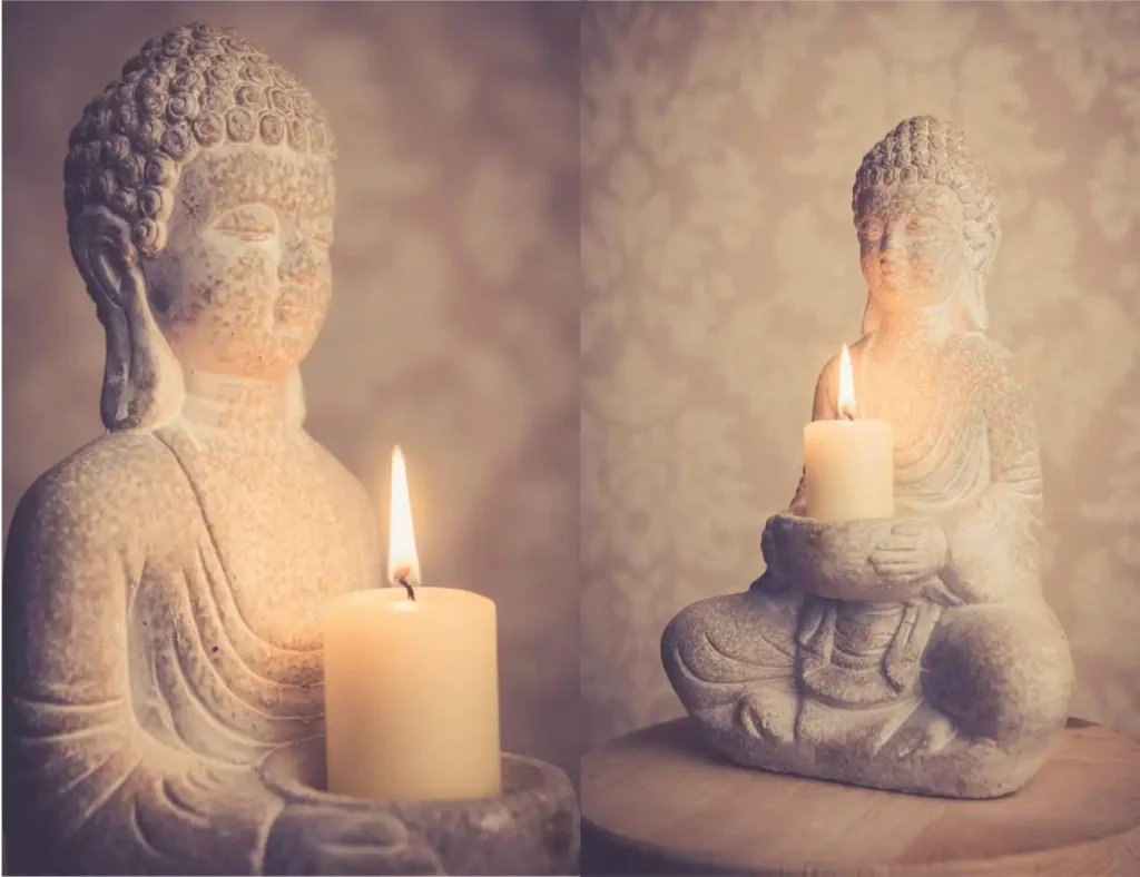 Figura de Buda decorativa para altar de meditación