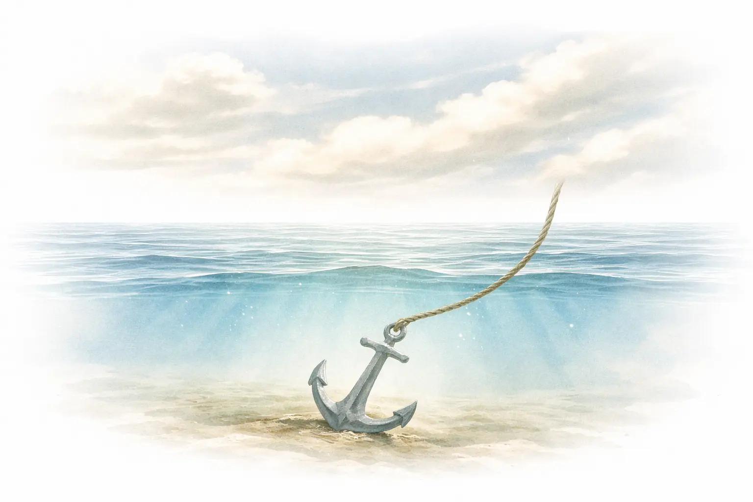 nubes moviéndose en el cielo sobre agua tranquila simbolizando los pensamientos y la respiración consciente en la meditación