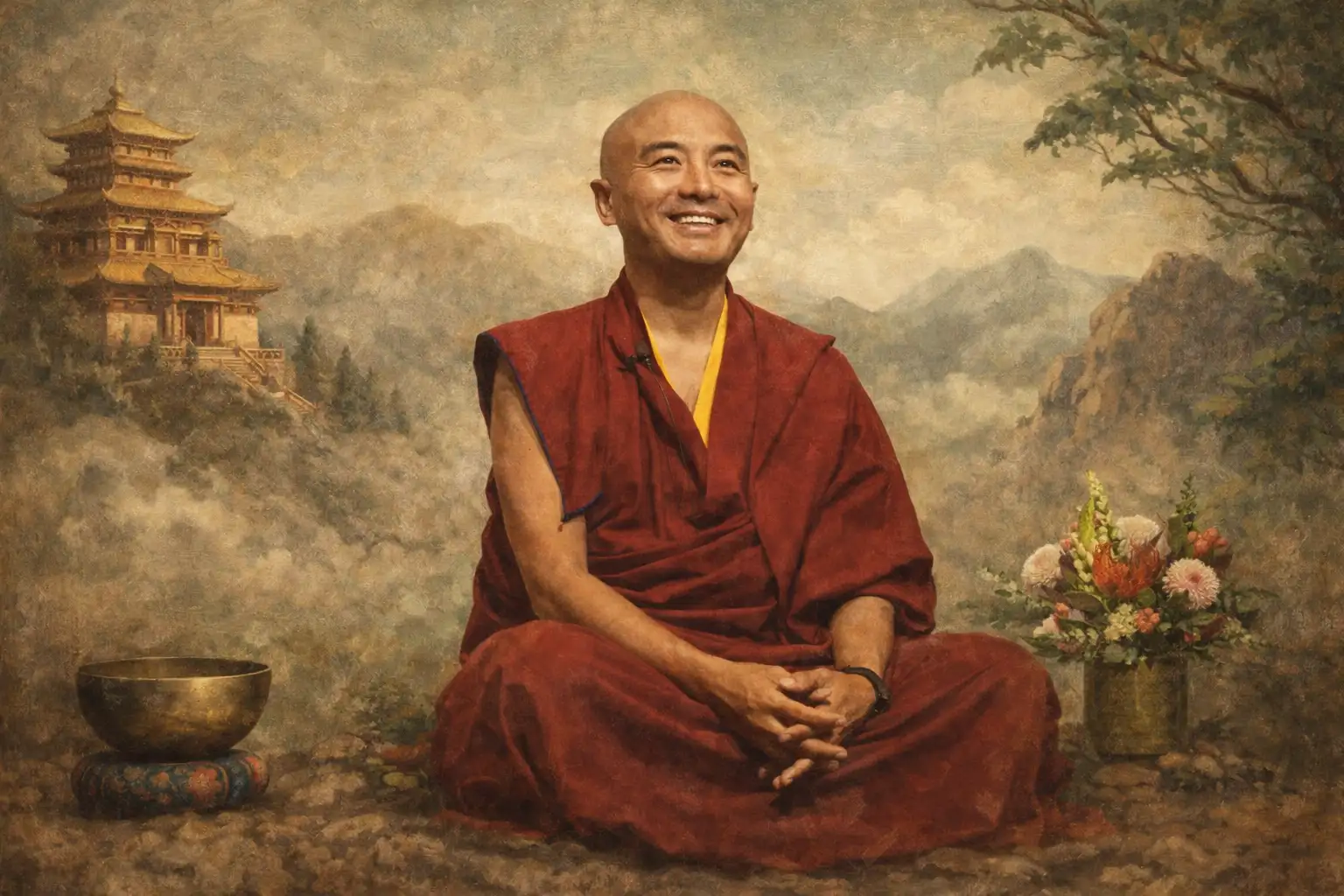 Yongey Mingyur Rinpoche enseñando sobre la paz natural y la naturaleza del vacío en el budismo vajrayana