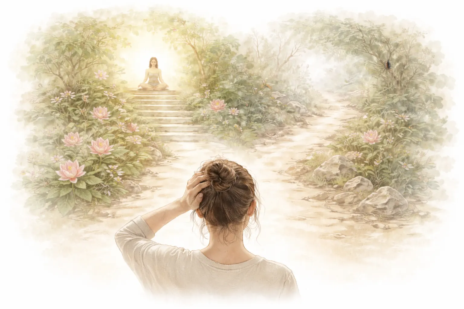 contraste entre expectativas y realidad en la práctica de la meditación