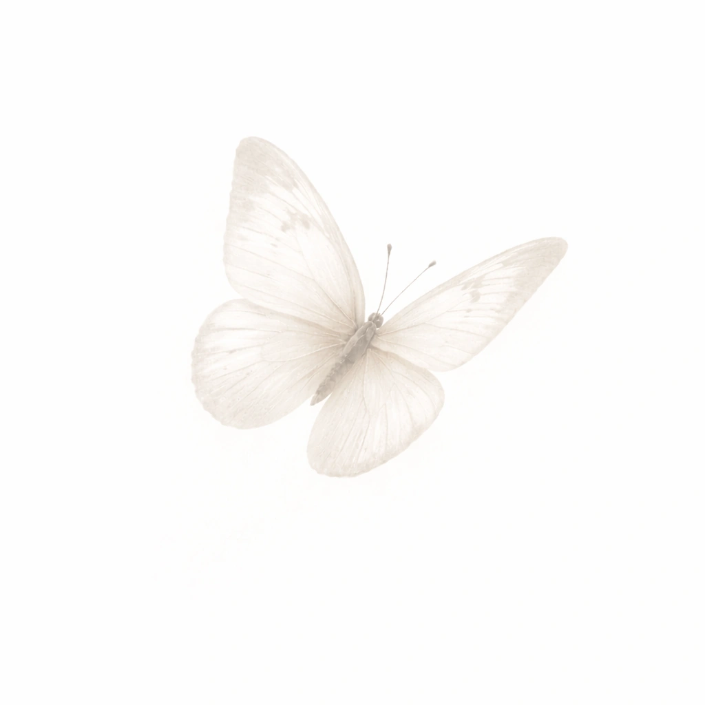 Mariposa en tonos suaves simbolizando transformación y atención plena